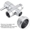 Miniatyrbilde 2 av 5: 3-veis T-formet slangedeler Holdbar messingkrandeler Kromfinish Termostatisk blandebatteri for veggmontert hånddusj (DPD)