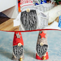 Miniatyrbilde 3 av 5: 12 stk Gnome Skjegg til Håndverk Kunstig Pelsstoff Forhåndskuttet Gnomer Skjegg Håndlaget Dverg Skjegg 12 stk Treballer til Juledekorasjon (FMY) White