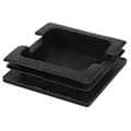 Miniatyrbillede 4 af 5: 75 mm x 75 mm firkantede plastikpropper rørindsatser endeblænding 2 stk. (FMY) Black