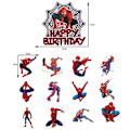 Miniatyrbild 4 av 4: Spiderman Superhjälte Tematiska Födelsedagsfest Tillbehör Set Ballonger Banner Tårta Toppers Dekorer Kit För Barn Pojkar  (FMY)
