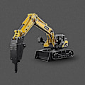 Pikkukuva 5 / 5: Leikkiauto Poika Suuri Rakennusajoneuvo Kaivinkone Bulldozer Pihti Maaporakone Malli (FMY) Manual Drilling Rig