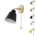 Miniatyrbillede 1 af 5: Sengelampe Natlampe Nordisk Træ Væglampe Sengelampe Soveværelse Gang Med Lynlås (FMY) Black