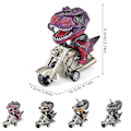 Miniatyrbillede 1 af 4: Dinosaur Legetøjsbiler 2 Pak Friktionsdrevet Motorcykel Spil T-rex Og Triceratops Monster Dino Legetøj Til Drenge Alder (FMY) Gray