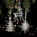 Miniatyrbillede 4 af 5: Julepynt Sequin Akryl Hængende Transparent Snefnug Butterfly Elk Juletræ Pynt Glædelig Jul (FMY) B