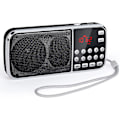 Pikkukuva 1 / 5: Pieni Bluetooth-radio, Kannettava radio vahvoilla bassoilla, Digitaalinen radio ladattavalla akulla, LED-taskulamppu