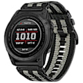 Miniatyrbild 2 av 5: Klockarmband för Garmin Fenix 8 51mm/ Enduro 3/ Instinct 2X Universal 26mm Snabbfäste Nylon Canvas Klockarmband (FMY) Black Grey