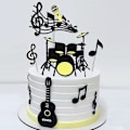 Miniatyrbillede 3 af 5: Musiknote Kagepynt, Musiktema Fødselsdagsfest Tilbehør, Musiknote Cupcake Pynt Guitar Kagepynt Til Musikerfest Babyshower (FMY)