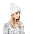 Miniatyrbillede 4 af 5: Vinter Beanie Hat til Kvinder med Satinforing og Poms Pom Zekai (FMY)