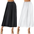 Miniatyrbilde 2 av 4: 2 stk Halv Slip Blonder Lang Underkjole Kvinners Satin Halv Slip Halve Slippers Under Kjoler Slip (FMY)