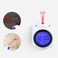 Miniatyrbillede 3 af 5: Multifunktionel Stemme-Talende LED-Display Tidsprojektion Termometer Vækkeur (FMY) White