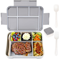 Miniatyrbild 1 av 5: Barnlunchbox med fack  1330 ml lunchbox för barn  läckagesäker mellanmålslåda med 6 fack bestick mikrovågsugnssäker (Deg  (FMY)