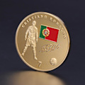Miniatyrbild 5 av 5: Minnesmynt Fotboll för Superstjärnan Cristiano Ronaldo Samlarobjekt Konst Souvenir (FMY) Gold