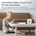 Miniatyrbillede 3 af 5: 60-minutters visuel timer med nattelys, nedtællingstimer, Pomodoro-timer med regnbue mønster til børn og voksne  (FMY) White