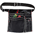Miniatyrbillede 1 af 5: Værktøjsbæltepose, 12OZ Multifunktionel Canvas Forklæde Værktøjslommer med Justerbar Bælteklips (FMY) Black
