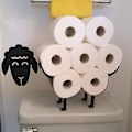 Miniatyrbild 3 av 5: Dekorativ Toalettpappershållare i Fårform, Stående Badrumspappersförvaring, Toalettrollshållare, Pappersbad (FMY)