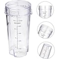 Miniatyrbillede 4 af 5: 16oz Erstatningskopper til Ninja Qb3001ss Passer til Kompakt Personlig Blender, Med Låg - 2 Pakke (FMY) Transparent  Black
