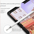 Miniatyrbilde 2 av 5: 3-i-1 berøringsskjerm kapasitiv penn for nettbrett mobiltelefon universell stylus for penn, sølv (FMY)