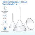 Miniatyrbilde 5 av 5: 4 stk Laboratorieglass-trakter, Skoleundervisningstrakter, Kort Stilk, Eksperimenttrakter, Klare Trakter (FMY)