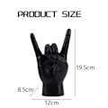 Miniatyrbilde 5 av 5: Rock Håndgest Statue Rock Musikk Kunst Håndverk Finger Skulptur for Rock Musikk Elsker Studie Rom Dekor (FMY) Black