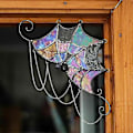 Pikkukuva 1 / 5: Hämähäkinseitit Stained Glass Ikkuna Seinäkoriste, Hämähäkinseitit Ovikoriste, Ovikoriste Seinäkoriste Halloween Pelottava Hämähäkinseitit Ovi Kulmamerkki (FMY) A
