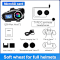 Miniatyrbilde 1 av 5: Motorsykkel Intercom Hjelm Headset BT5.3 500M intercomunicador Moto FM Radio Music Share LCD Display Hodetelefon For 2 Førere Q58-Max 1Pcs Soft Mic