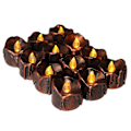 Miniatyrbilde 1 av 4: 12 stk Batteridrevne Dryppende Flammeløse Teelys, Realistiske Svarte Lys, LED Votive Te Lys For Bryllup, Fest, Halloween, Jul  (FMY) Tears
