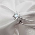 Miniatyrbillede 4 af 5: Fidget Ring til Kvinder Piger Åben Justerbar Angst Ringe Solsikke Tusindfryd Månesten Stjerne Knoringe Spinner Ringe (FMY) Silver