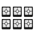 Pikkukuva 1 / 5: 6 kpl HEPA-suodattimen vaihto-osia Eureka Flash/fc9 Pro langattomalle imurille New500 varaosat tarvikkeet (FMY)