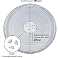 Pikkukuva 5 / 5: Yleismallinen mikroaaltouunin lasinen pyörivä alusta 3 kiinnikkeellä, 245 mm (FMY)