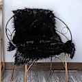 Miniatyrbilde 2 av 4: Imitert lammeskinnteppe, saueskinnteppe, sofamatte (svart) (FMY)