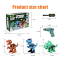 Miniatyrbilde 4 av 5: 3 stk Dinosaur Leke Elektrisk Drill Demontering Og Montering Barneleker Dinosaur Leke Utdanningsleke  (FMY) B