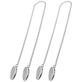 Miniatyrbilde 1 av 5: 2 stk. Serviettkjede Serviettholder Serviettklips Kjede Fleksibel Lanyard Halsstropp for Eldre Eldre A  (FMY) Silver
