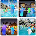 Miniatyrbild 4 av 5: Lysande Poolleksaker för Barn Vuxna Uppblåsbar Delfin Stå Upp på Vatten Land med Tumlardesign / LED & Fjärrkontroll / 13 Färger Poolflottar Perfekt (FMY)