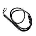 Pikkukuva 3 / 3: 1,9 m nahkainen häränpiiska ja mokkanahkaiset punotut hännät, ratsastuspiiskat (musta)-E (FMY) Black Size 1