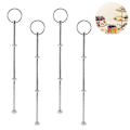 Miniatyrbillede 2 af 5: 4 sæt 3-etagers kagefad hardware - Etagere hardware - Dessert serveringsbakke stativ håndtag fittings til kagefade  (FMY) Silver
