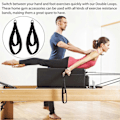 Miniatyrbillede 3 af 5: 1 par Pilates Stropper Pilates Dobbelt Løkke Strop Reformer Fitness D-Ring Stropper Polstret Pilates Udstyr D-Ring Yoga Træningsstropper Tilbehør Black