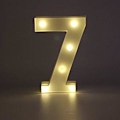 Miniatyrbillede 1 af 2: 22cm LED Lysende Tal Hvide 0-9 Bryllup Fødselsdagsfest Batteridrevet Lampe (FMY) Number 7
