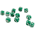 Pikkukuva 4 / 5: 50 kpl 12 mm läpinäkymättömiä D6 kuusisivuisia pisteitä sisältäviä noppasettiä noppapeleihin D&d Rpg Vihreä (FMY)