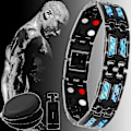 Miniatyrbillede 1 af 5: Titanium Power Magnetisk Armbånd Carbon Blå Terapi Fit Plus Magnetoterapi Kropsstrammende Armbånd (FMY)