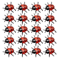 Pikkukuva 1 / 3: 25 kpl PVC-simuloitu leppäkerttu malli, temppu pelottava lelu, simuloitu pieni hyönteinen (FMY) Red 4.00X3.50X1.00CM