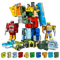 Miniatyrbild 1 av 5: DIY Kreativa Utbildningsblock Montering Actionfigur Transformation Nummer Deformation Robot Leksak För Barn (FMY) 10 PCS