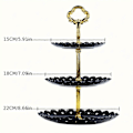 Miniatyrbillede 4 af 5: 3-Etagers Elegant Dessert Display Stand - Plastik, Let at Samle til Fester & Bryllupper, Bærbar & Vaskbar (FMY) Black