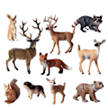 Miniatyrbillede 1 af 5: 10 stk. Simulerede Skovdyrmodeller Elg/ræv/hjort/egern/brun bjørn Miniaturefigurer Ornament Realistisk Vildt Dyr Statisk Model Børn  (FMY)