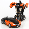 Miniatyrbild 4 av 5: 2-i-1 Deformationsrobotbilmodell i Plast Mini Transformationsrobotleksak för Pojkar En Stegs Impactfordon Bil Barnleksaker (FMY) B