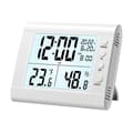 Digital Väckarklocka Hygrometer Lättläst Stor Digital Display Hushåll (FMY) White