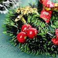 Miniatyrbild 5 av 5: 6 st julgransringar, små ljuskransar konstgjorda bär snöiga tallnålar ljuskransar för bröllopscenterpiece jul (FMY) Green