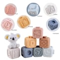 Miniatyrbillede 3 af 5: Baby Silikon Byggeklodser Montessori Legetøj til Babyer Klem Stakker & Bid Legetøj Tidlig Læring Legetøj Småbørn Drenge Piger (FMY) Block 6pcs