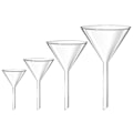 Miniatyrbilde 4 av 5: 4 stk Laboratorieglass-trakter, Skoleundervisningstrakter, Kort Stilk, Eksperimenttrakter, Klare Trakter (FMY)