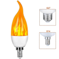 Miniatyrbillede 1 af 5: LED Flamme Flimrende Pære LED Ild Emulering Lys E14 E27 Stearinlys Lampe 4 Tilstande Belysning Kreativ Juleatmosfære Lampe Hjem Dekoration 1 Stk (FMY) E27 2 pcs