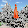 Miniatyrbilde 3 av 5: 3m Rund Hageparasoll Utendørs Terrasse Solskjerm Tak 3m 6/8x Arm - Snngv(300cm X 6ktan (FMY)